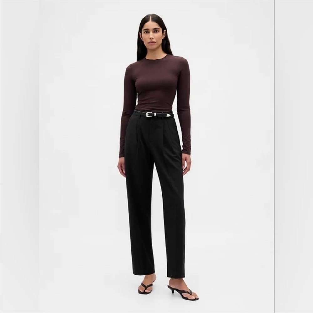 NEW! GAP 365 High Rise Brushed Twill Pleated Taper Trousers - 🩷 #523059 818691